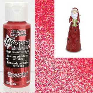 DecoArt Glamour Dust Paint - Sizzling Red