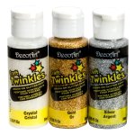 DecoArt Craft Twinkles Paint 3-carton Pack - Crystal, Gold and Silver