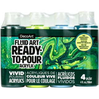 DecoArt Fluid Art Ready-To-Pour Paint Pack - Jungle