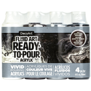 DecoArt Fluid Art Ready-To-Pour Paint Pack - Neutral