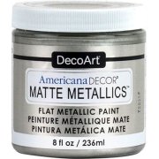 DecoArt Americana Decor Matte Metallics Paint 8oz - Soft Silver