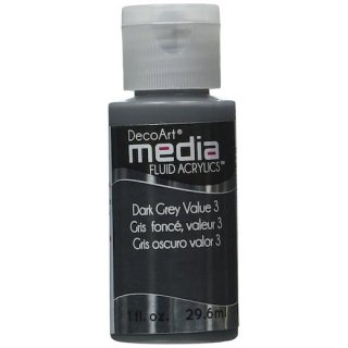 DecoArt Media Fluid Acrylic Paint - Dark Grey Value 3