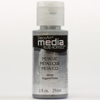 DecoArt Media Fluid Acrylic Paint - Metallic Silver