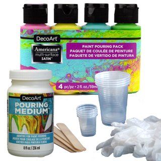 DecoArt Americana Paint Pour Starter Kit - Brights