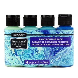 DecoArt Americana Multi-Surface Satin Acrylic Paint 4-carton pack - Coastal