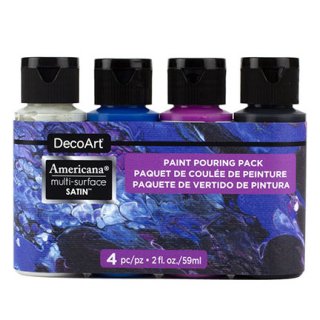 DecoArt Americana Multi-Surface Satin Acrylic Paint 4-carton pack - Galaxy