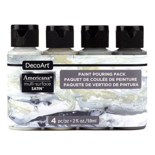 DecoArt Americana Multi-Surface Satin Acrylic Paint 4-carton pack - Neutral