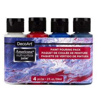 DecoArt Americana Multi-Surface Satin Acrylic Paint 4-carton pack - Patriotic