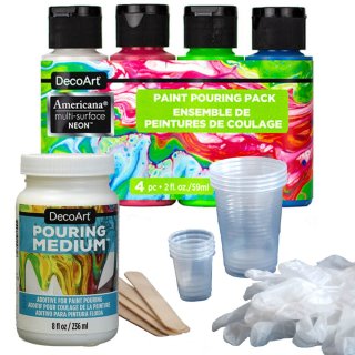 DecoArt Americana Paint Pour Starter Kit - Neon