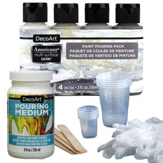 DecoArt Americana Paint Pour Starter Kit - Neutral