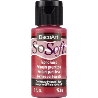 DecoArt SoSoft Fabric Paint - Christmas (Primary) Red