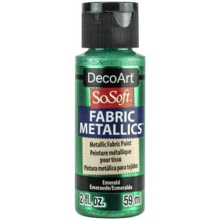 DecoArt SoSoft Fabric Metallics Paint 2oz - Emerald