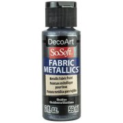 DecoArt SoSoft Fabric Metallics Paint 2oz - Obsidian