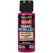 DecoArt SoSoft Fabric Metallics Paint 2oz - Pink Tourmaline