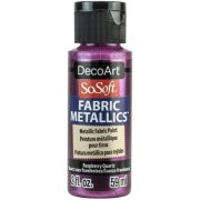 DecoArt SoSoft Fabric Metallics Paint 2oz - Raspberry Quartz