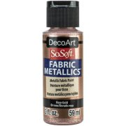 DecoArt SoSoft Fabric Metallics Paint 2oz - Rose Gold