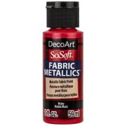 DecoArt SoSoft Fabric Metallics Paint 2oz - Ruby