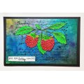 IndigoBlu A6 Red Rubber Stamp - Raspberries