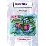 IndigoBlu A6 Red Rubber Stamp - Raspberries