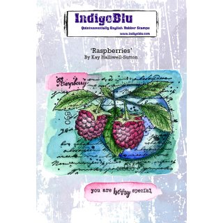 IndigoBlu A6 Red Rubber Stamp - Raspberries