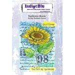 IndigoBlu A6 Red Rubber Stamp - Sunflower Bloom