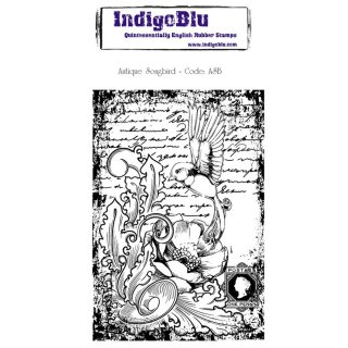 IndigoBlu A6 Red Rubber Stamp - Antique Songbird