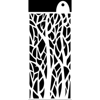 IndigoBlu 6x3 inch Stencil - Squiggly Tree