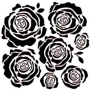 IndigoBlu 6x6 inch Stencil - Roses