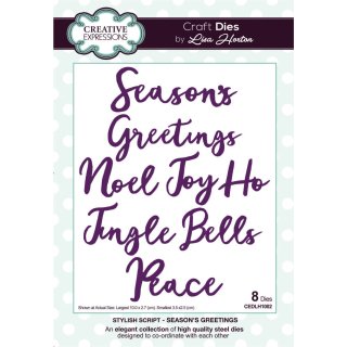 Lisa Horton Craft Dies - Stylish Script Collection - Season's Greetings