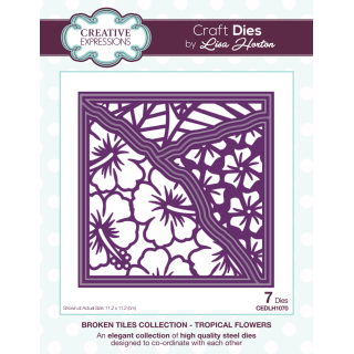 Lisa Horton Craft Dies - Broken Tiles Collection - Tropical Flowers