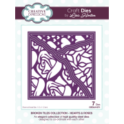 Lisa Horton Craft Dies - Broken Tiles Collection - Hearts & Roses