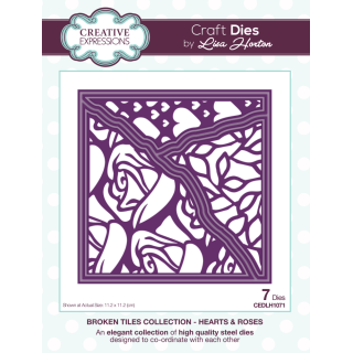 Lisa Horton Craft Dies - Broken Tiles Collection - Hearts & Roses