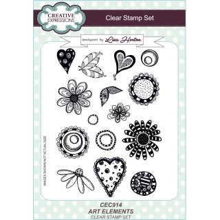 Lisa Horton A5 Clear Stamp Set - Art Elements
