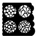 Lisa Horton 7" x 7" Artist Trading Stencil - Hearts & Flowers