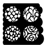 Lisa Horton 7" x 7" Artist Trading Stencil - Hearts & Flowers