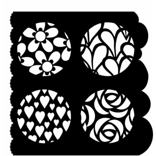 Lisa Horton 7" x 7" Artist Trading Stencil - Hearts & Flowers