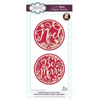 Paper Panda Craft Die - Christmas Baubles Noel & Be Merry