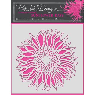 Pink Ink Designs 8x8 Inch Stencil - Sunflower Rays