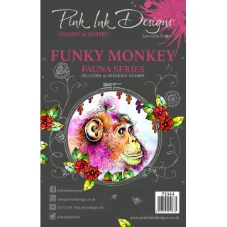 Pink Ink Designs A5 Clear Stamp Set - Funky Monkey