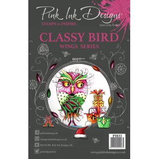 Pink Ink Designs A5 Clear Stamp Set - Classy Bird