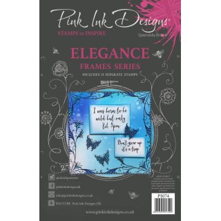 Pink Ink Designs A5 Clear Stamp Set - Frames Series - Elegance