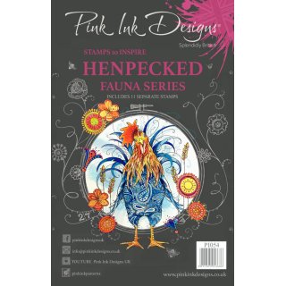 Pink Ink Designs A5 Clear Stamp Set - Henpecked