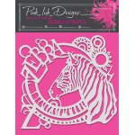 Pink Ink Designs 8x8 Inch Stencil - Zebra Stripes