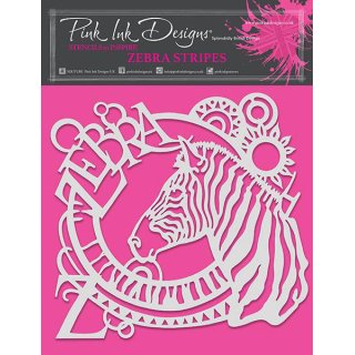 Pink Ink Designs 8x8 Inch Stencil - Zebra Stripes