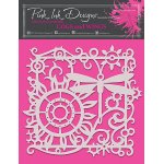 Pink Ink Designs 8x8 Inch Stencil - Cogs and Wings