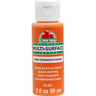 Apple Barrel Indoor and Outdoor Multi-Surface Satin Paint - Outrageous Orange