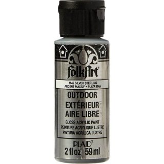 FolkArt Outdoor Metallic Paint - Silver Sterling