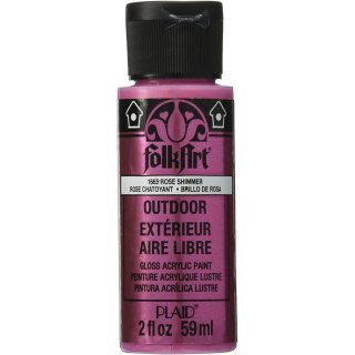FolkArt Outdoor Metallic Paint - Rose Shimmer