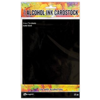 Tim Holtz Alcohol Ink Matte Black Cardstock 5 x 7 inches - 10 Sheets 