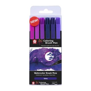 Sakura Koi Colouring Brush Pen Set of 6 - Galaxy